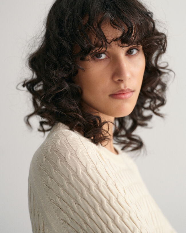 Zopfstrick Rundhalskleid