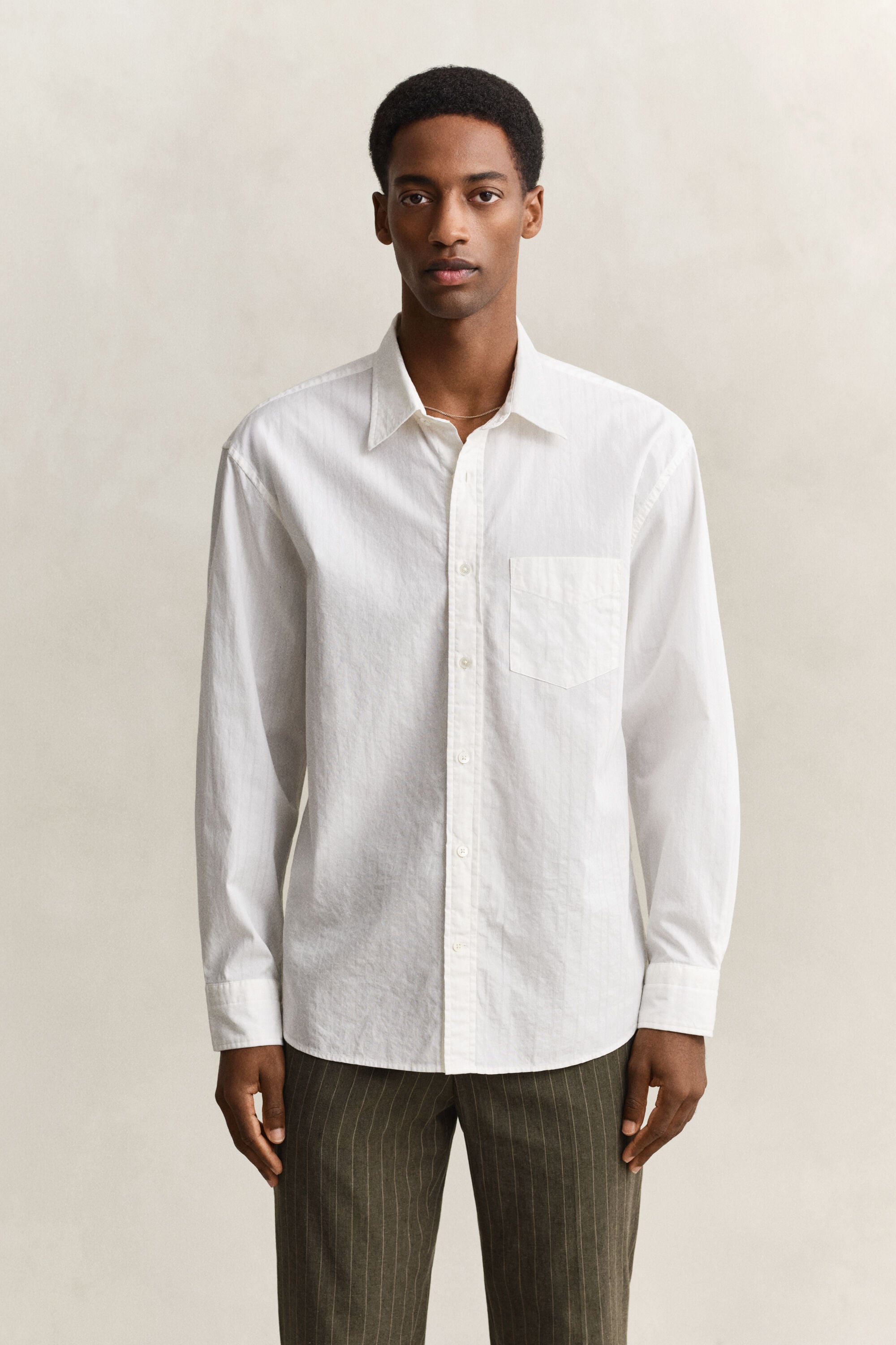 Relaxed Fit Dobby Stripe Hemd