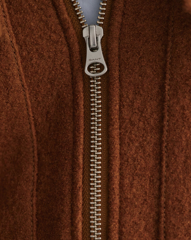 Boucl&eacute;jacke mit Rei&szlig;verschluss