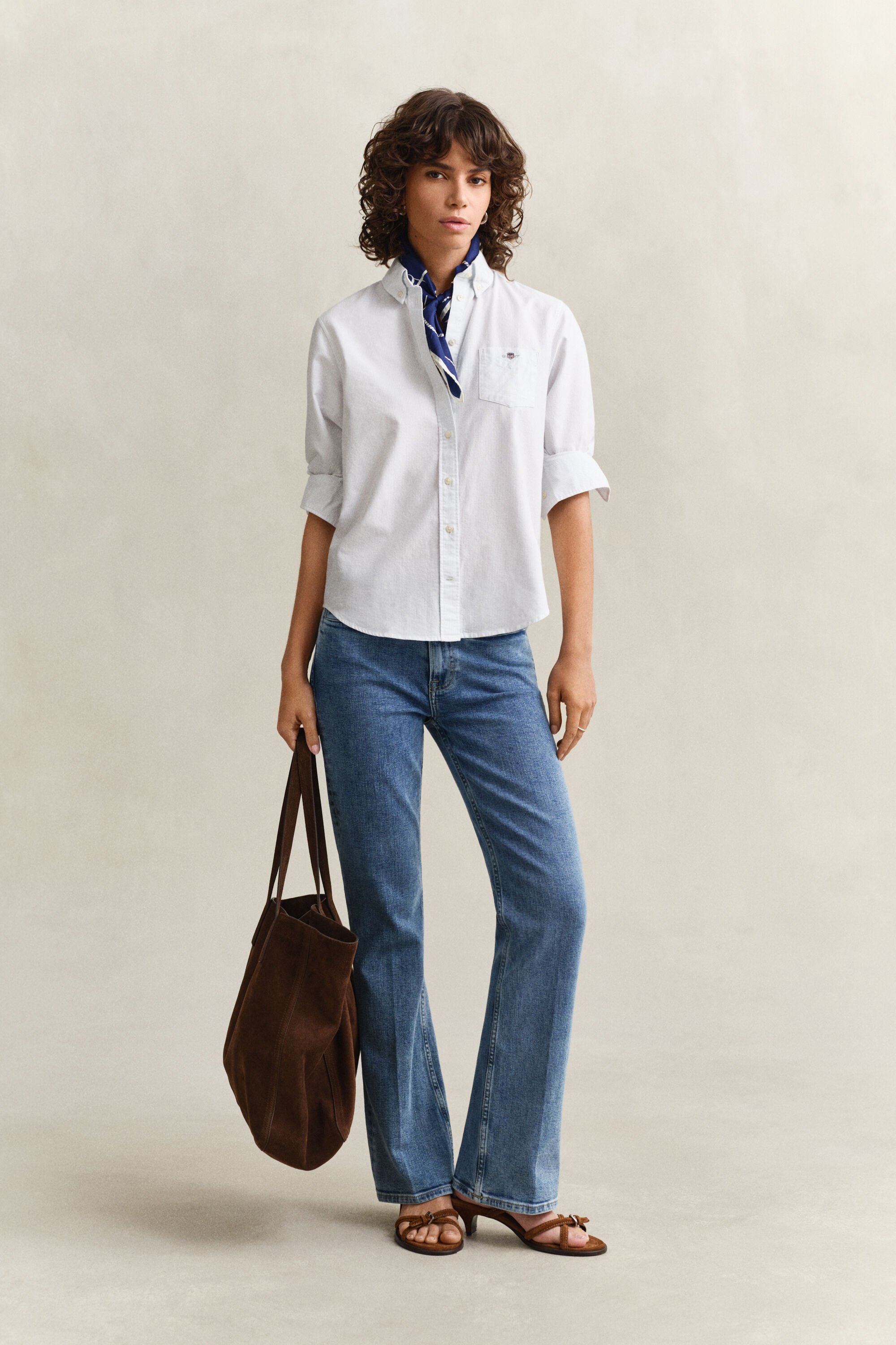 Regular Fit Classic Oxford-Bluse mit Streifen