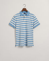 Mehrfarbig gestreiftes Piqu&eacute; Poloshirt