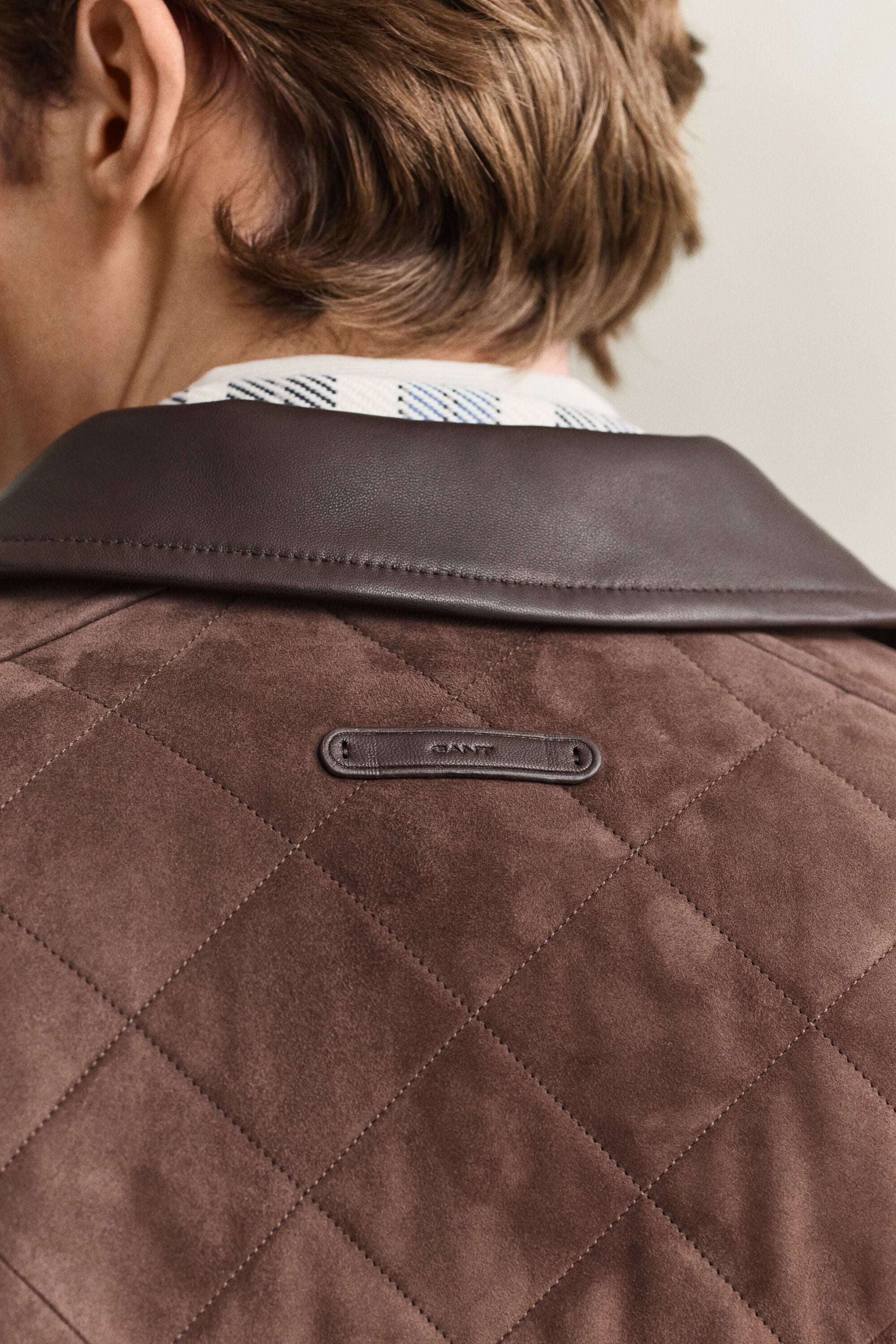 Gesteppte Jacke aus Veloursleder
