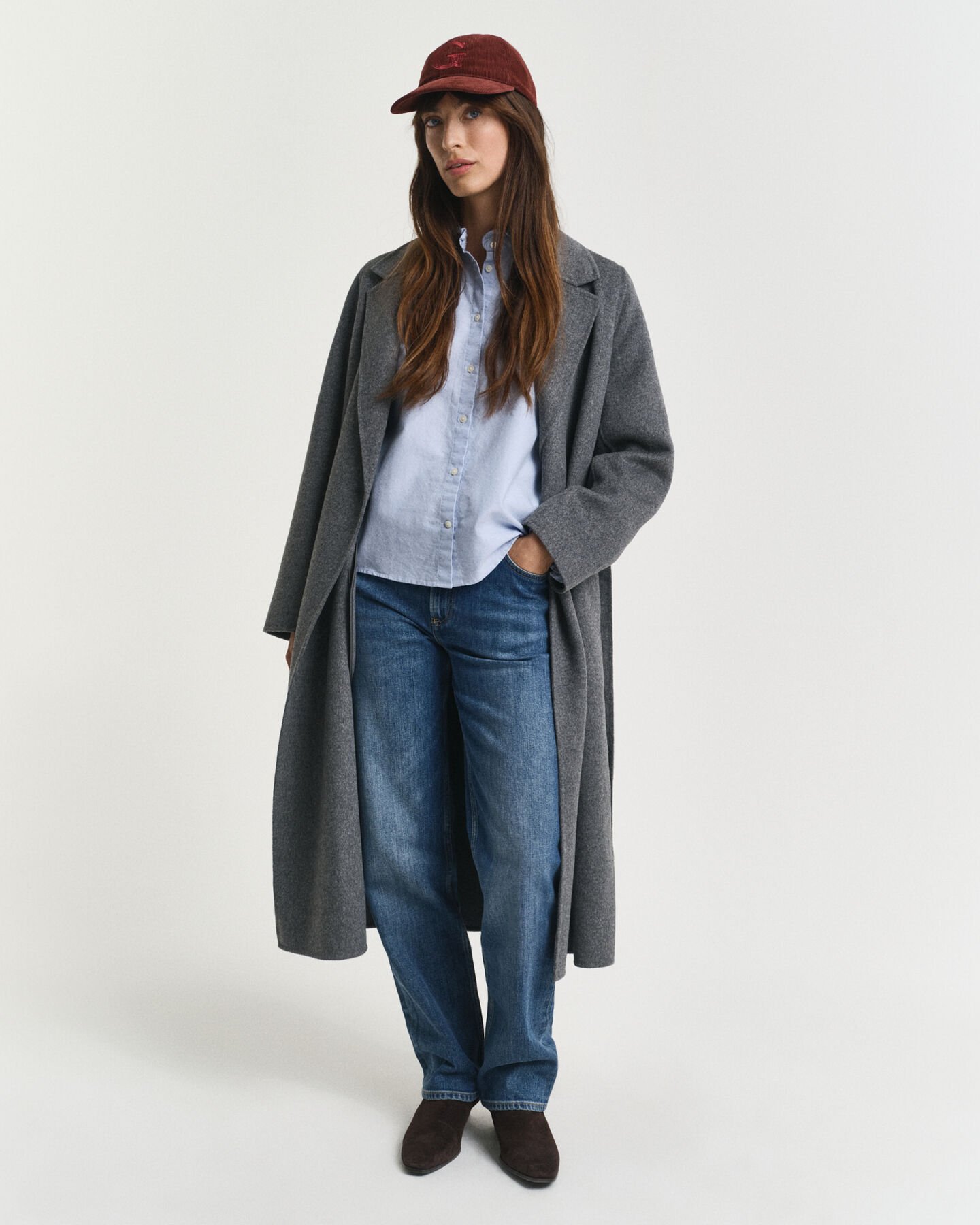 Klassische Oxford-Bluse mit Rüschen