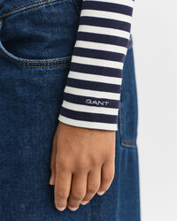 Geripptes Langarm-T-Shirt mit Streifen