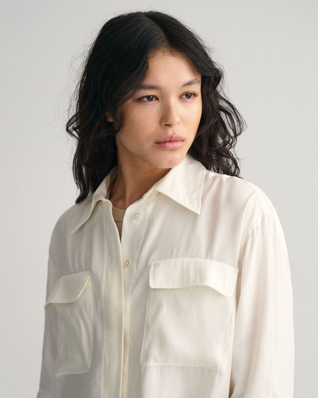 Relaxed Fit Bluse mit Pattentaschen