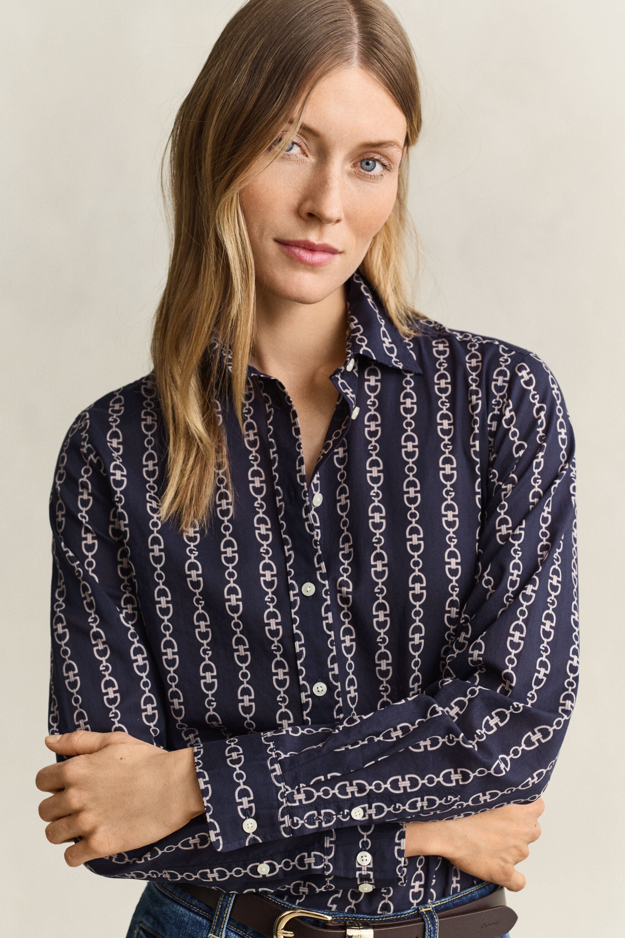 Bedruckte Bluse aus Baumwoll-Voile