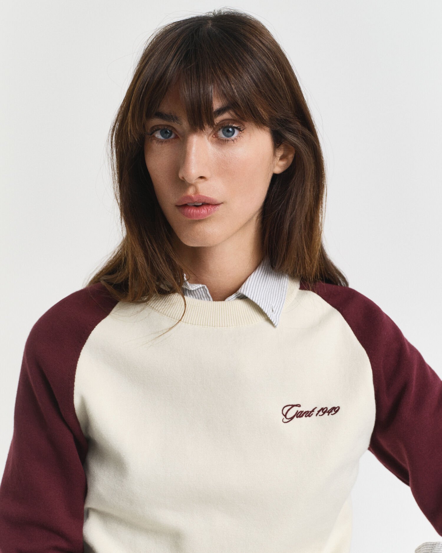 Color Blocked Rundhalspullover