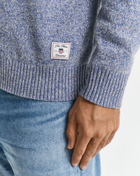 Mouliné Rundhalspullover aus Wollmix