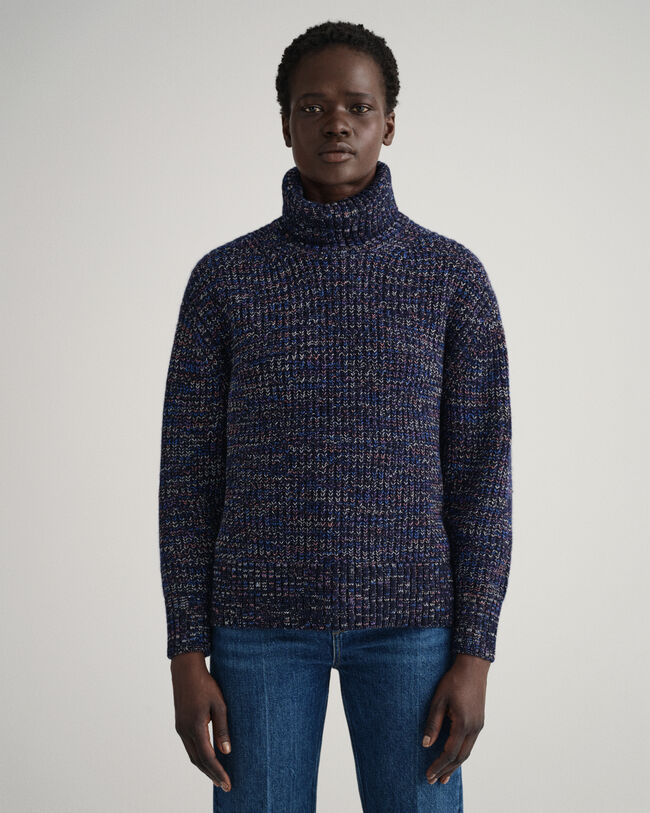 Mehrfarbiger Rollkragenpullover