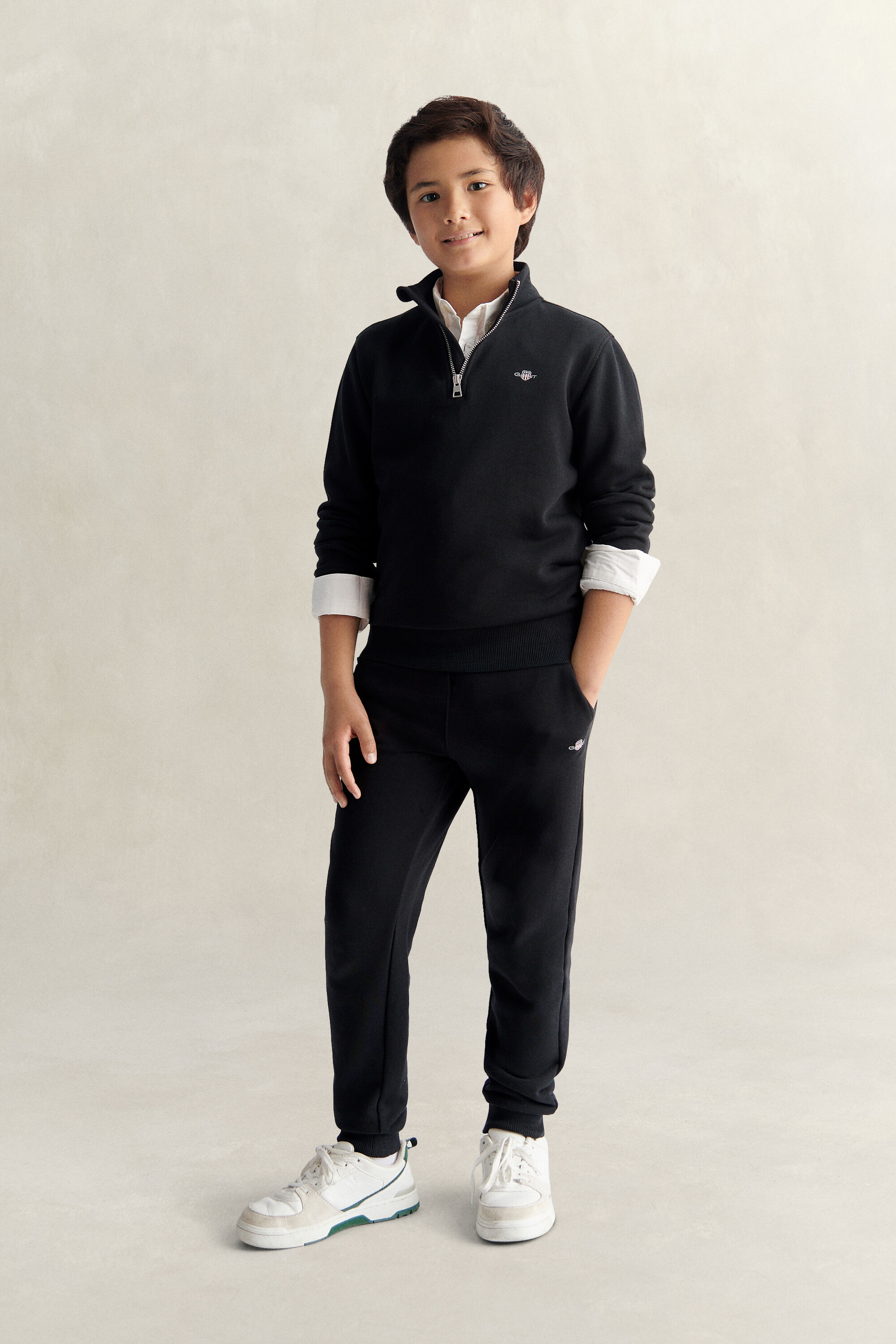 Teen Boys Shield Sweatshirt mit Reißverschlusskragen
