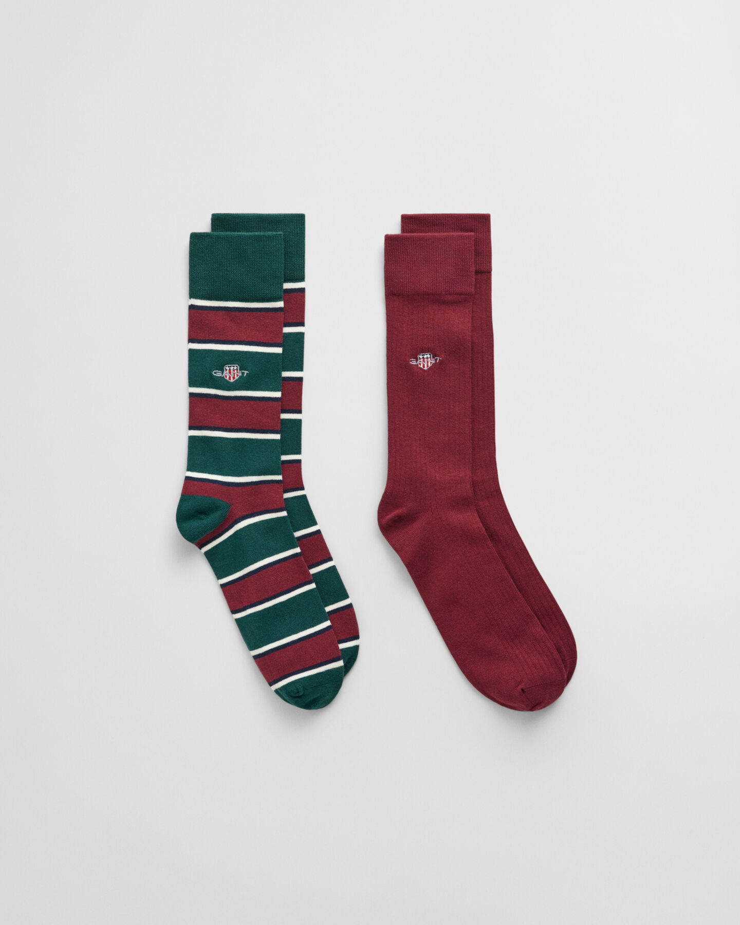 2 Paar Shield Socken Gestreift & Gerippt