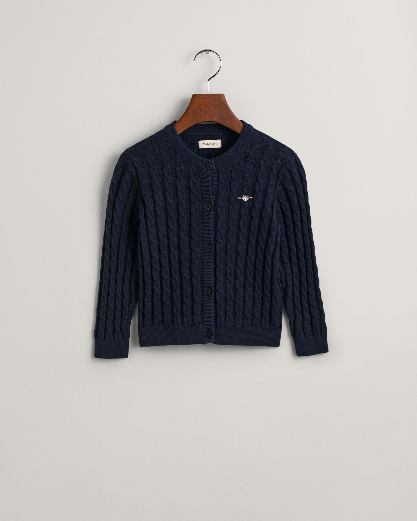 Girls Shield Strickjacke mit Zopfmuster aus Baumwolle