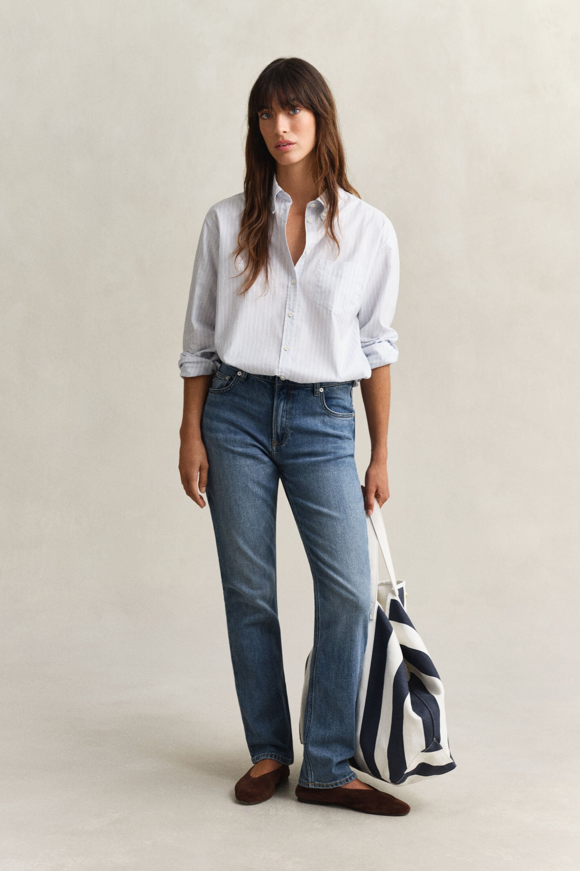 Stretch-Jeans mit geradem Bein