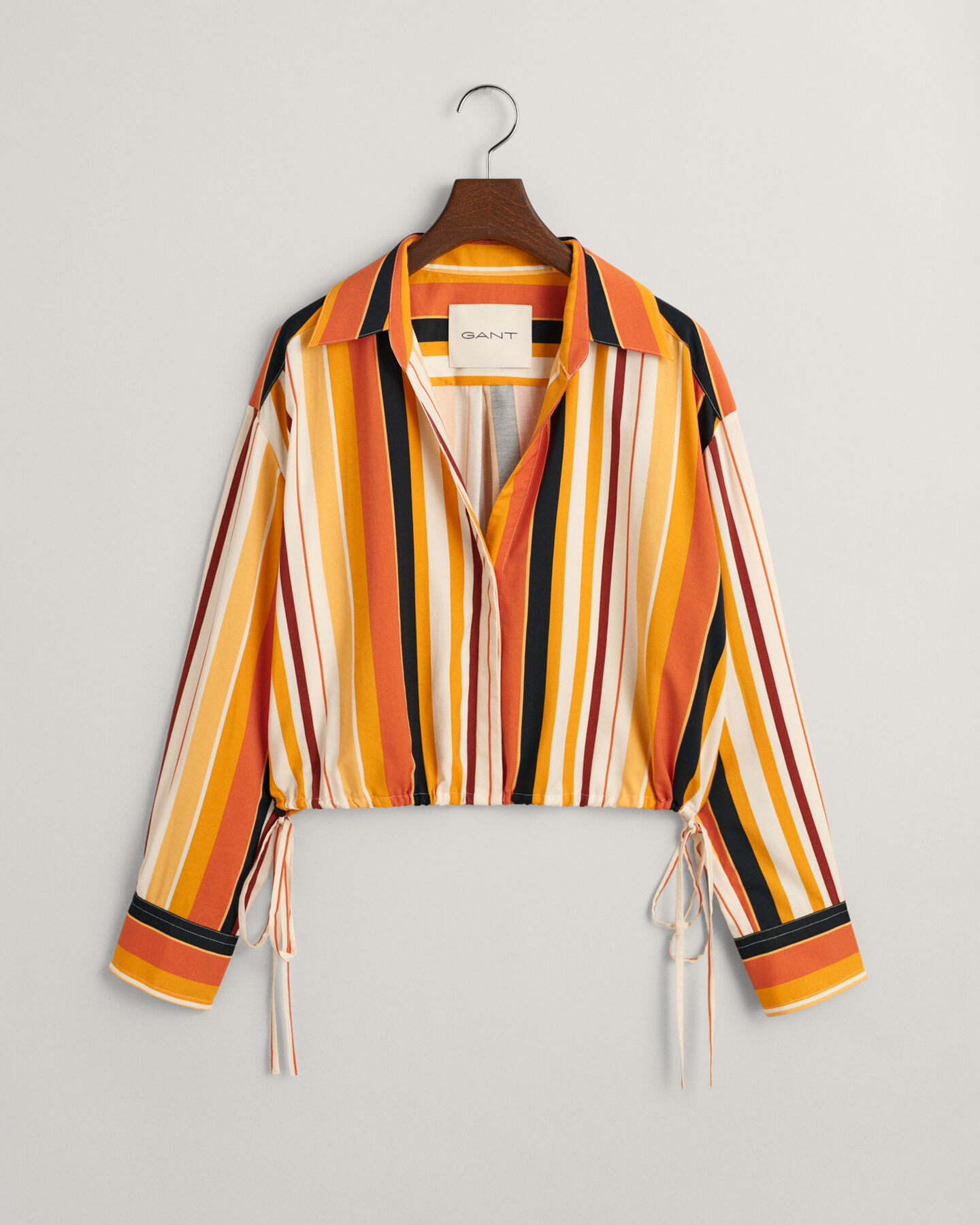 Gestreifte Relaxed Fit Bluse mit Bindeband