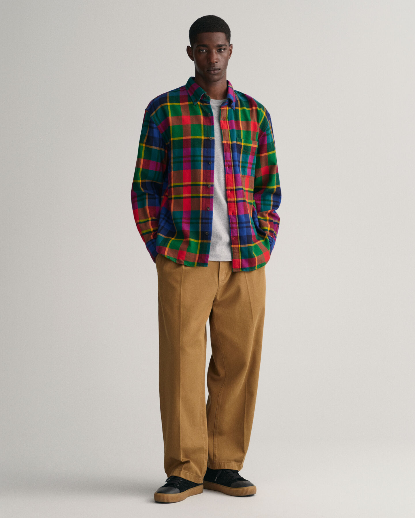 Relaxed Fit Twill Hemd mit Karomuster