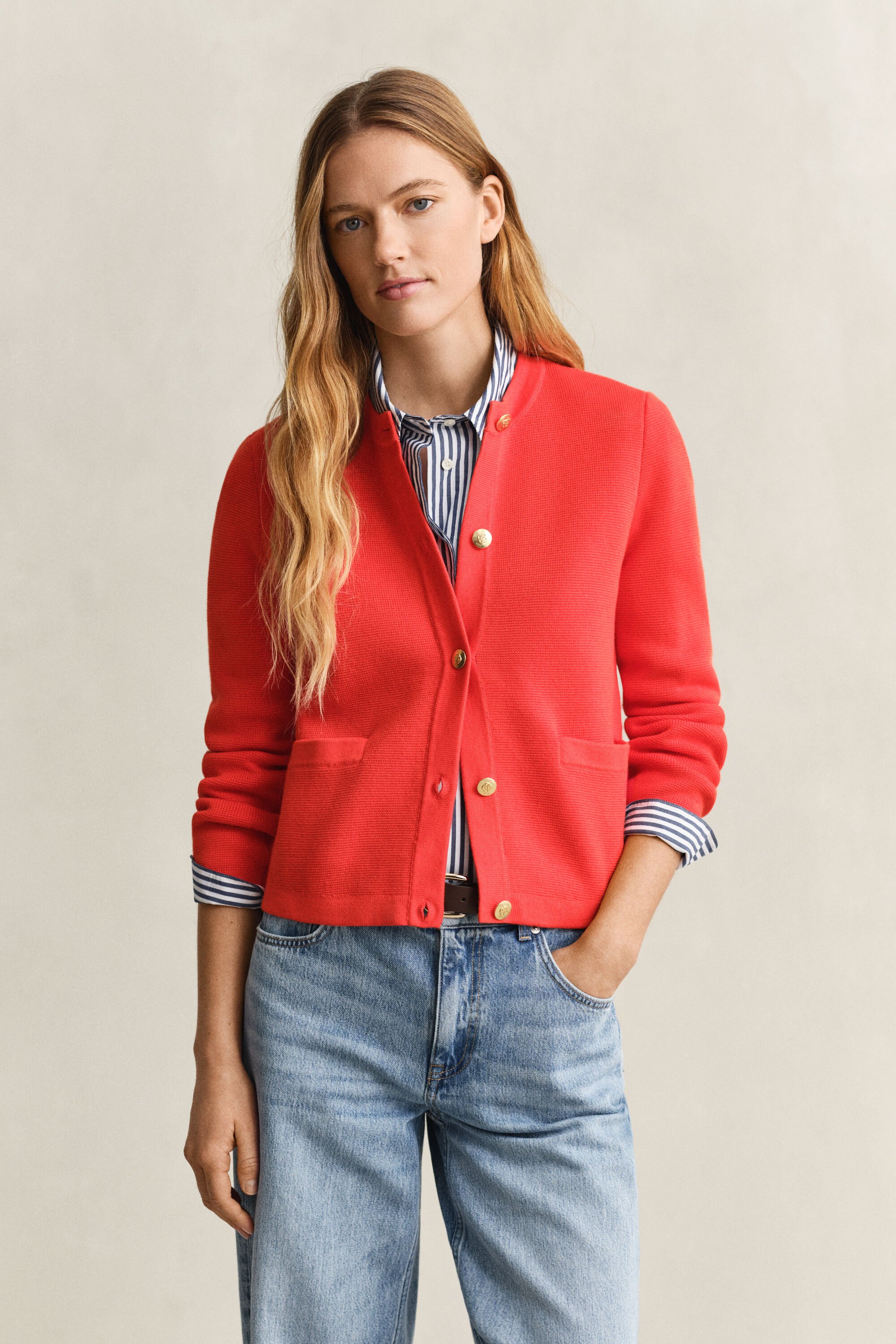 Gestrickte Jacke aus Baumwolle