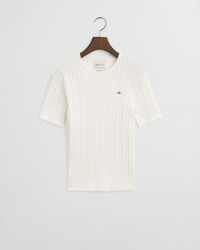 Zopfstrick-Pullover aus Stretch-Baumwolle