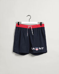 Classic Fit Retro Shield Badeshorts