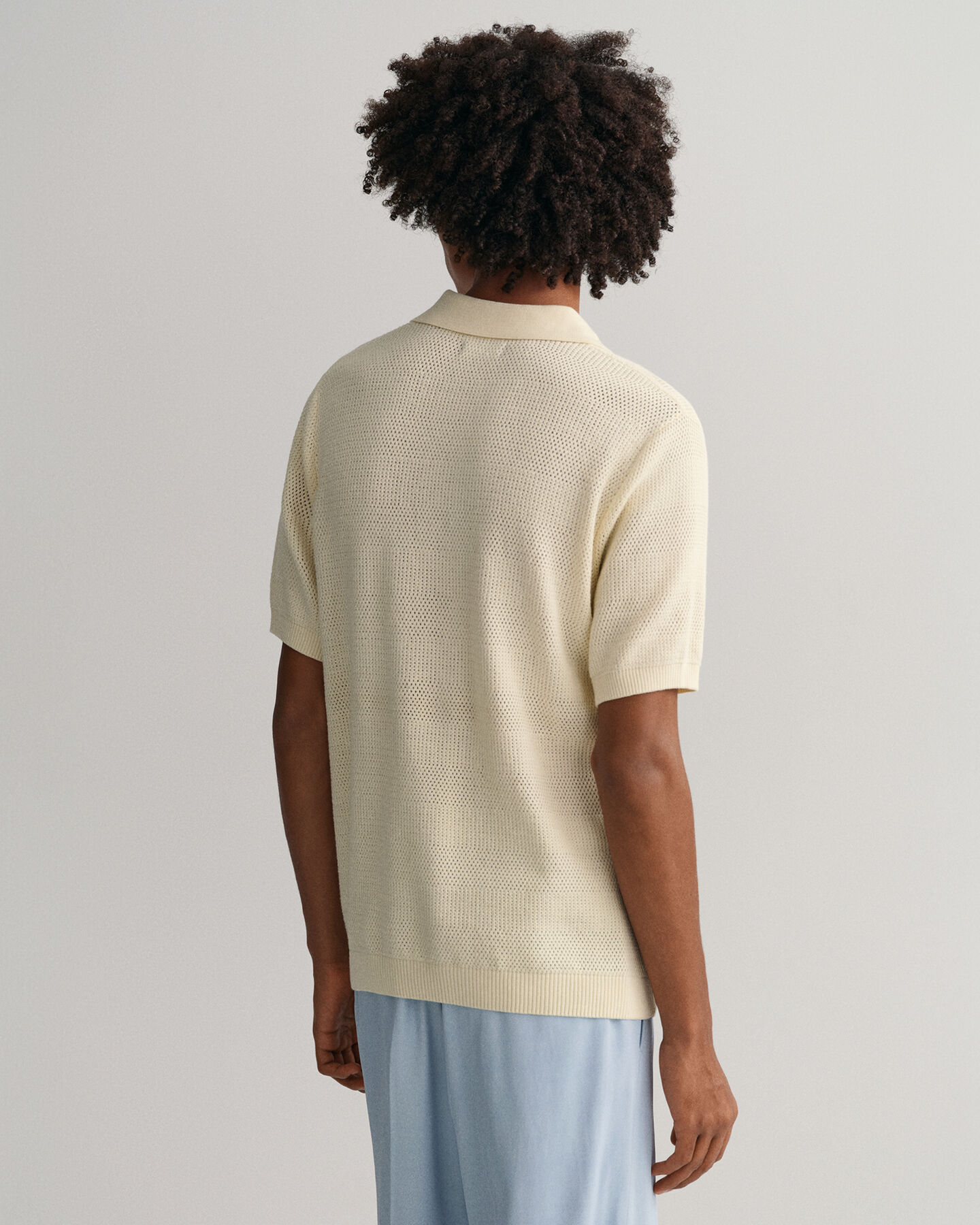 Textured Baumwoll Poloshirt