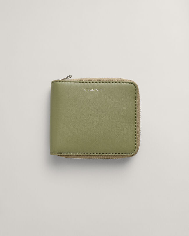 Leder-Geldbörse mit Reißverschluss