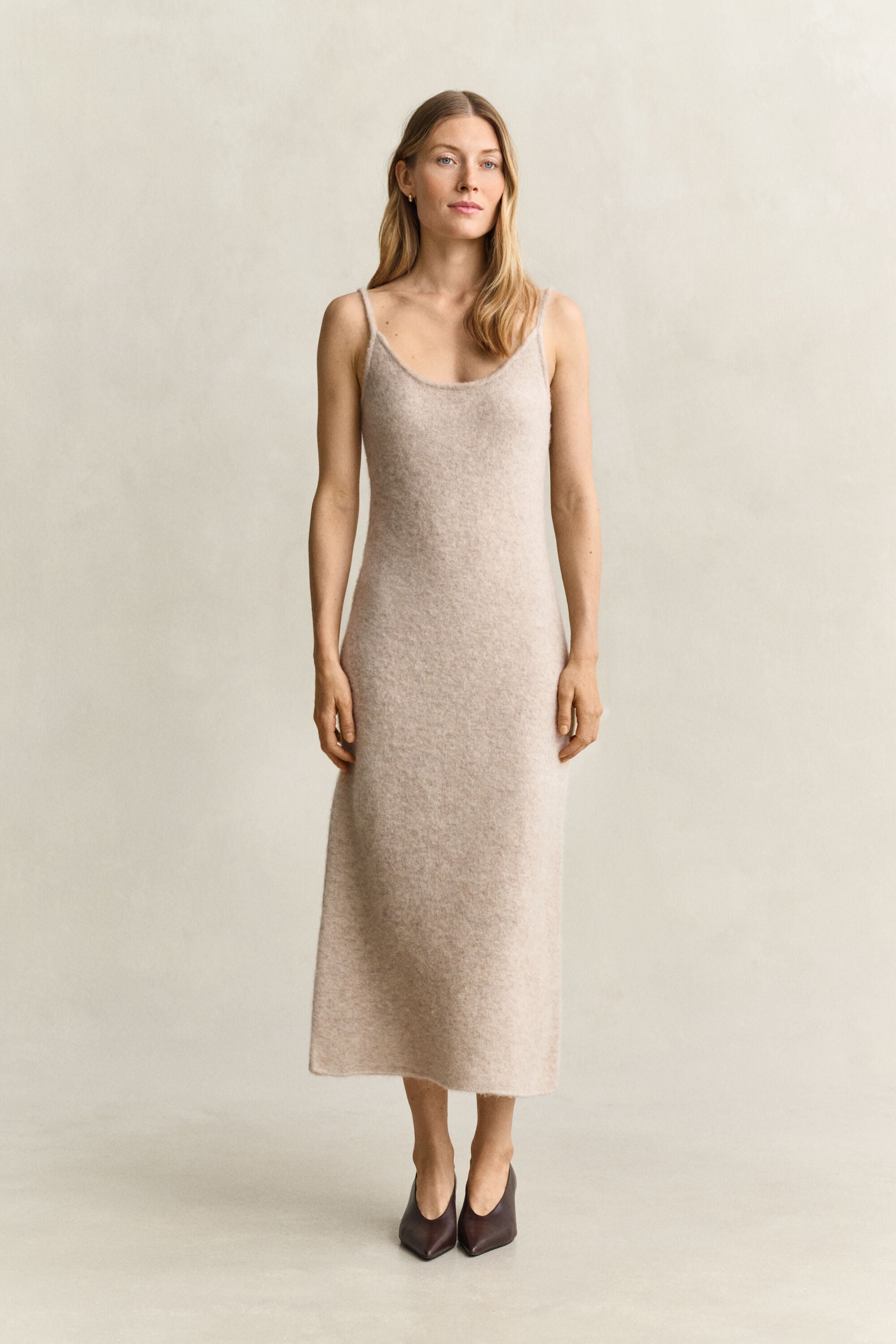 Strickträgerkleid aus Alpakawollgemisch