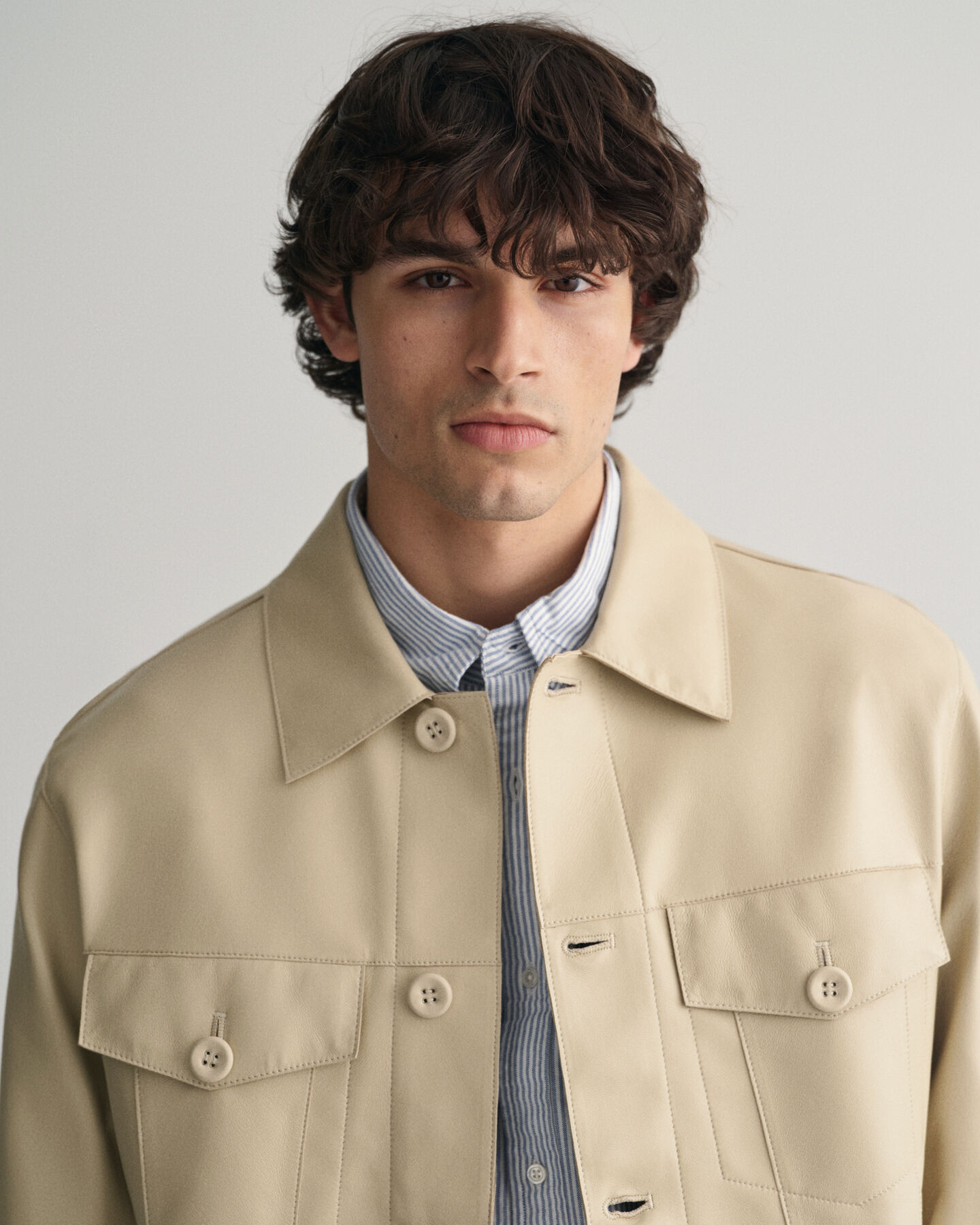 Truckerjacke aus Leder