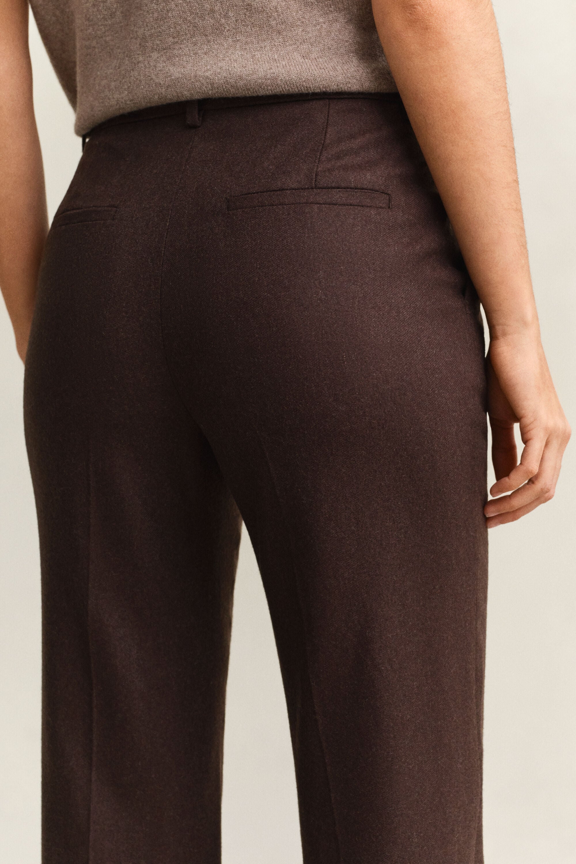 Ausgestellte Slim Fit Flanellhose