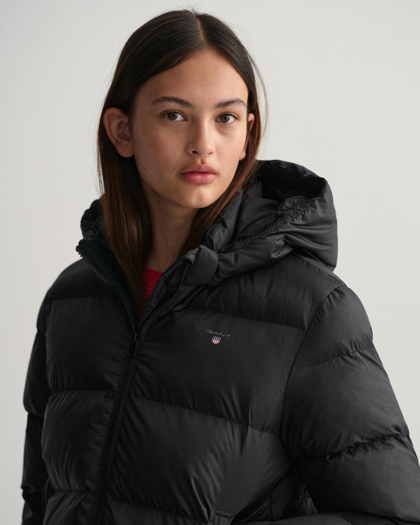 Teen Girls Glänzende Steppjacke