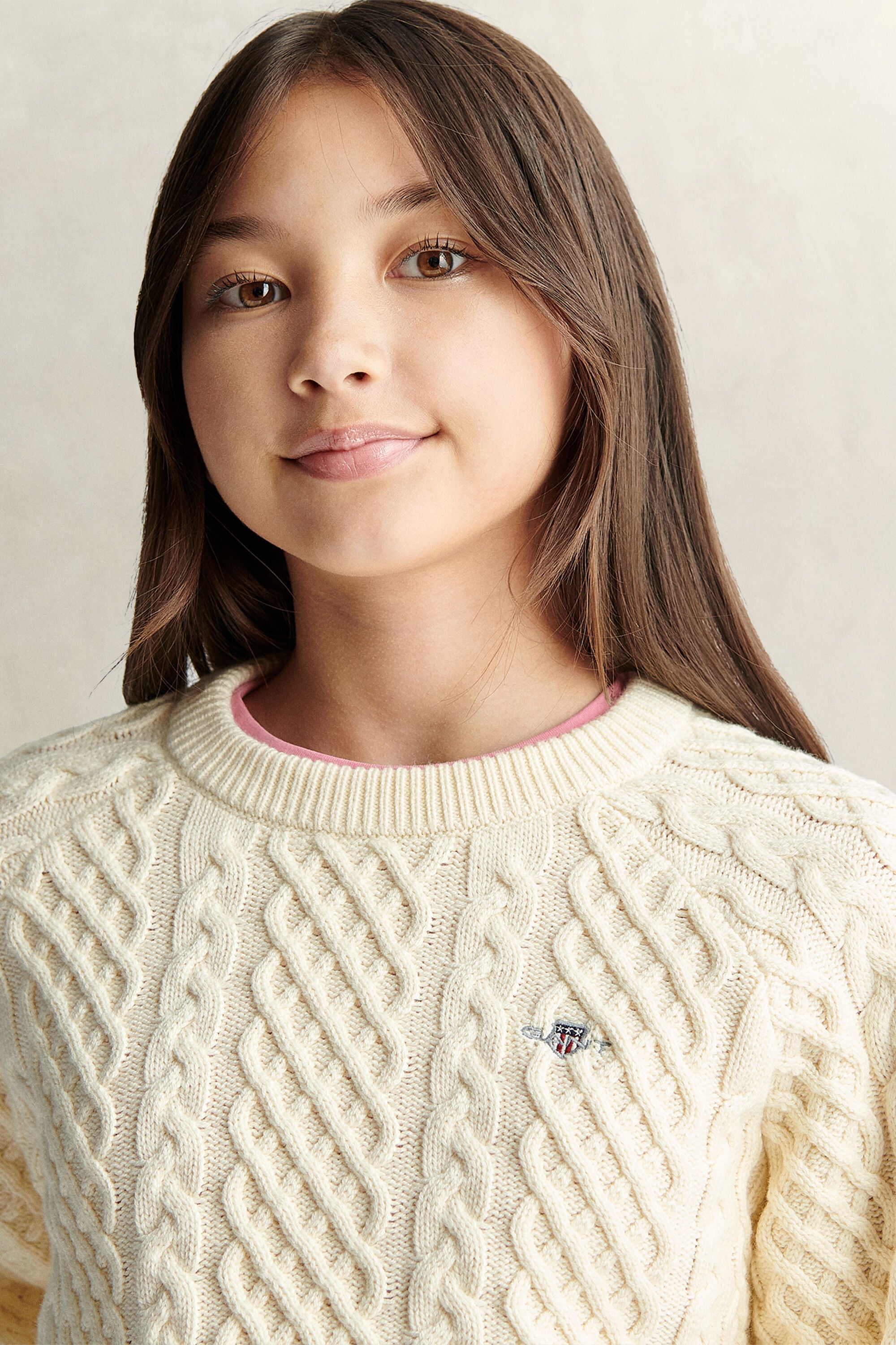 Teen Girls Pullover mit Zopfmuster