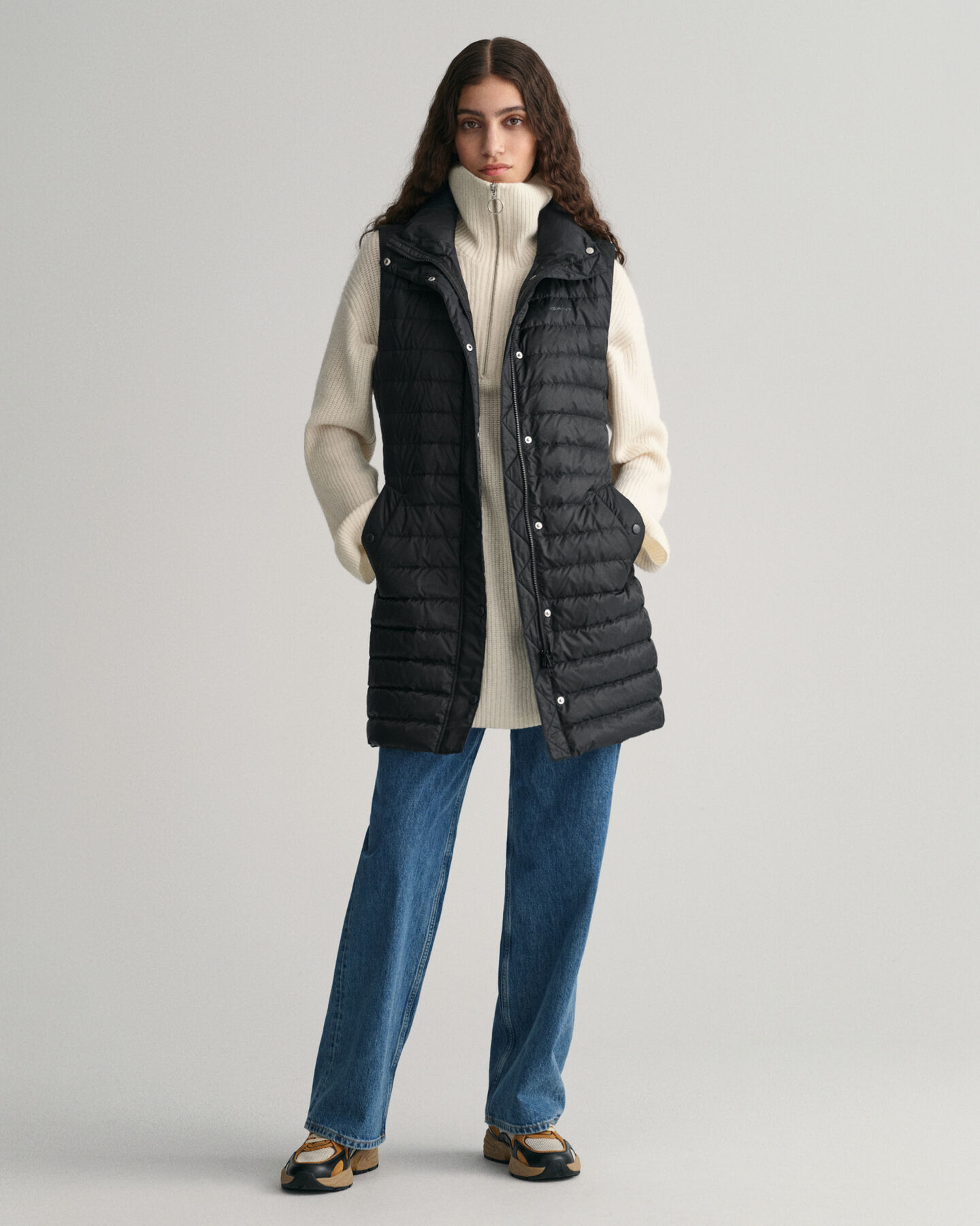 Leichte Daunen-Longweste