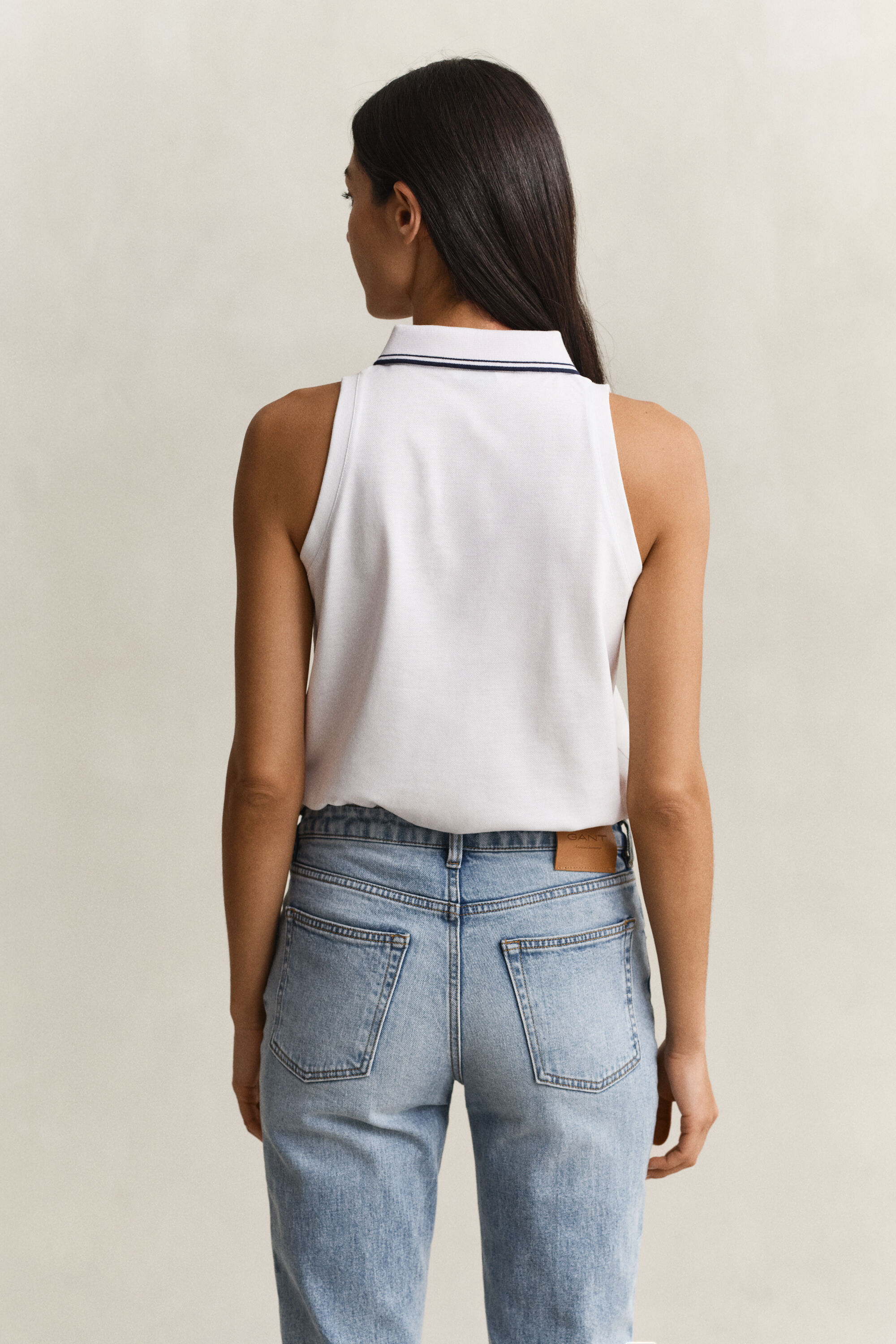 Ärmelloses Piqué-Poloshirt