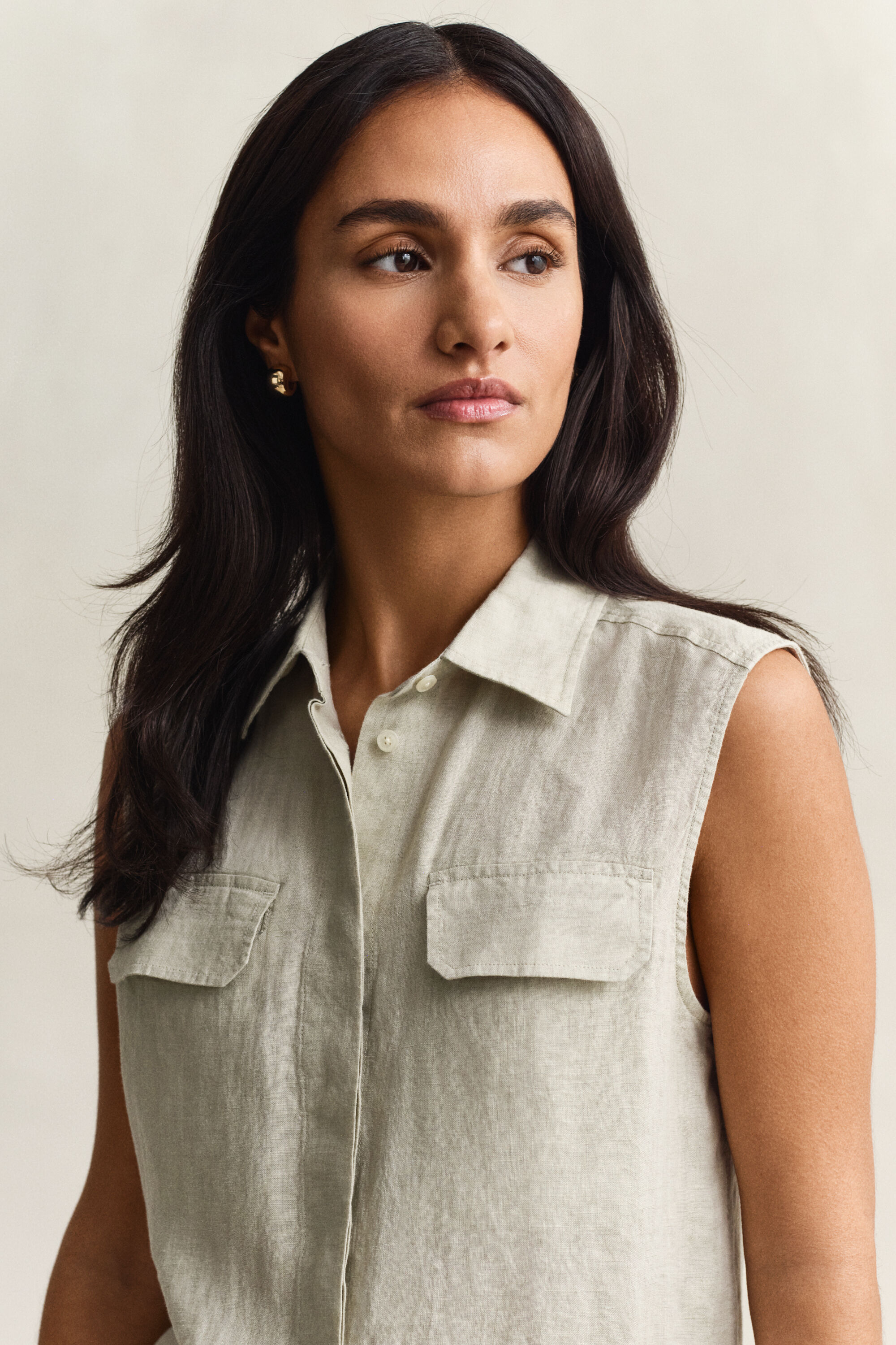 Ärmellose Streifenbluse