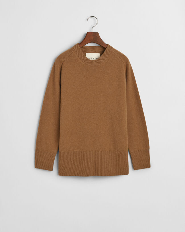 Herringbone Rundhalspullover mit Detail