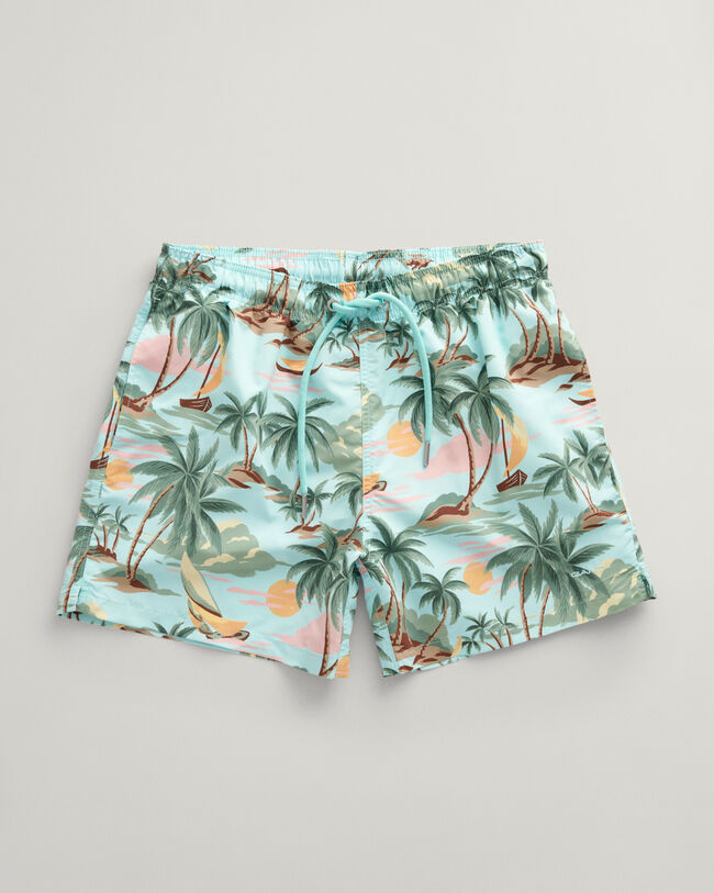 Hawaiian Print Badeshorts