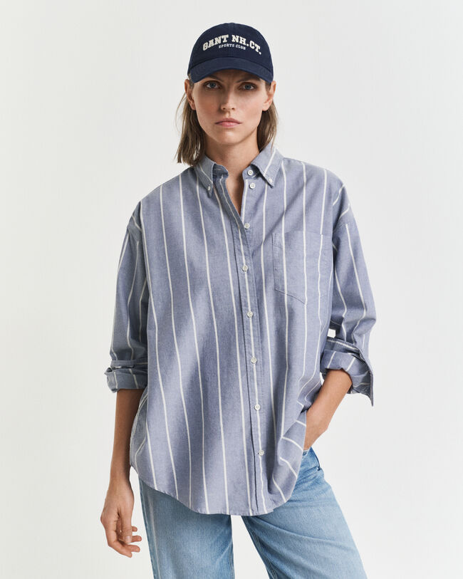 Oversized Fit Classic Oxford-Bluse