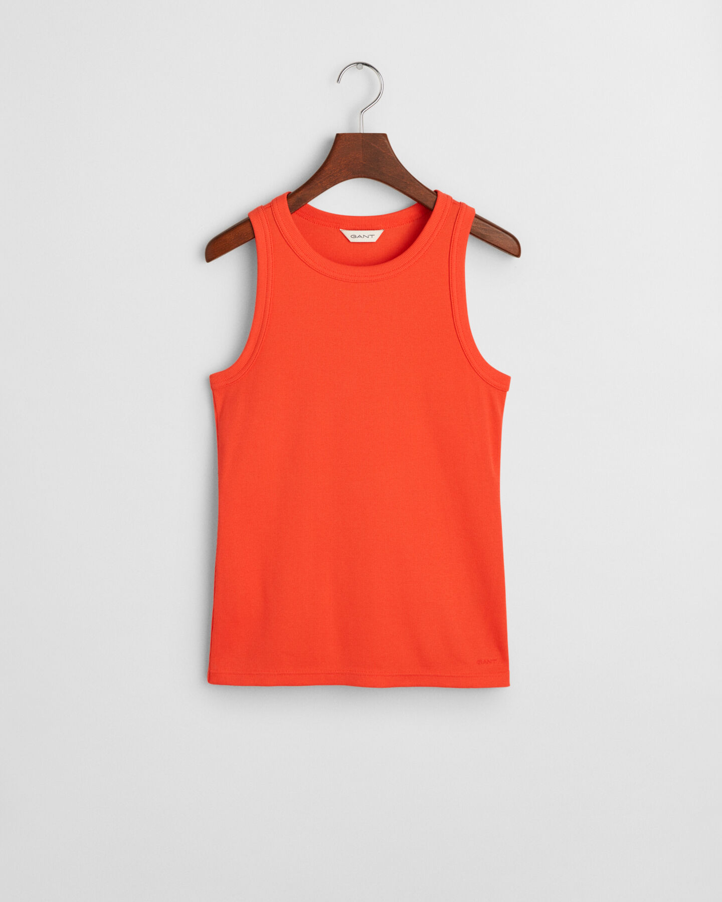 Geripptes Tanktop mit hohem Kragen