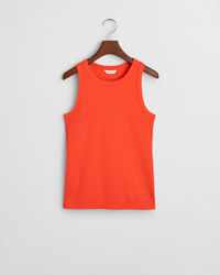 Geripptes Tanktop mit hohem Kragen