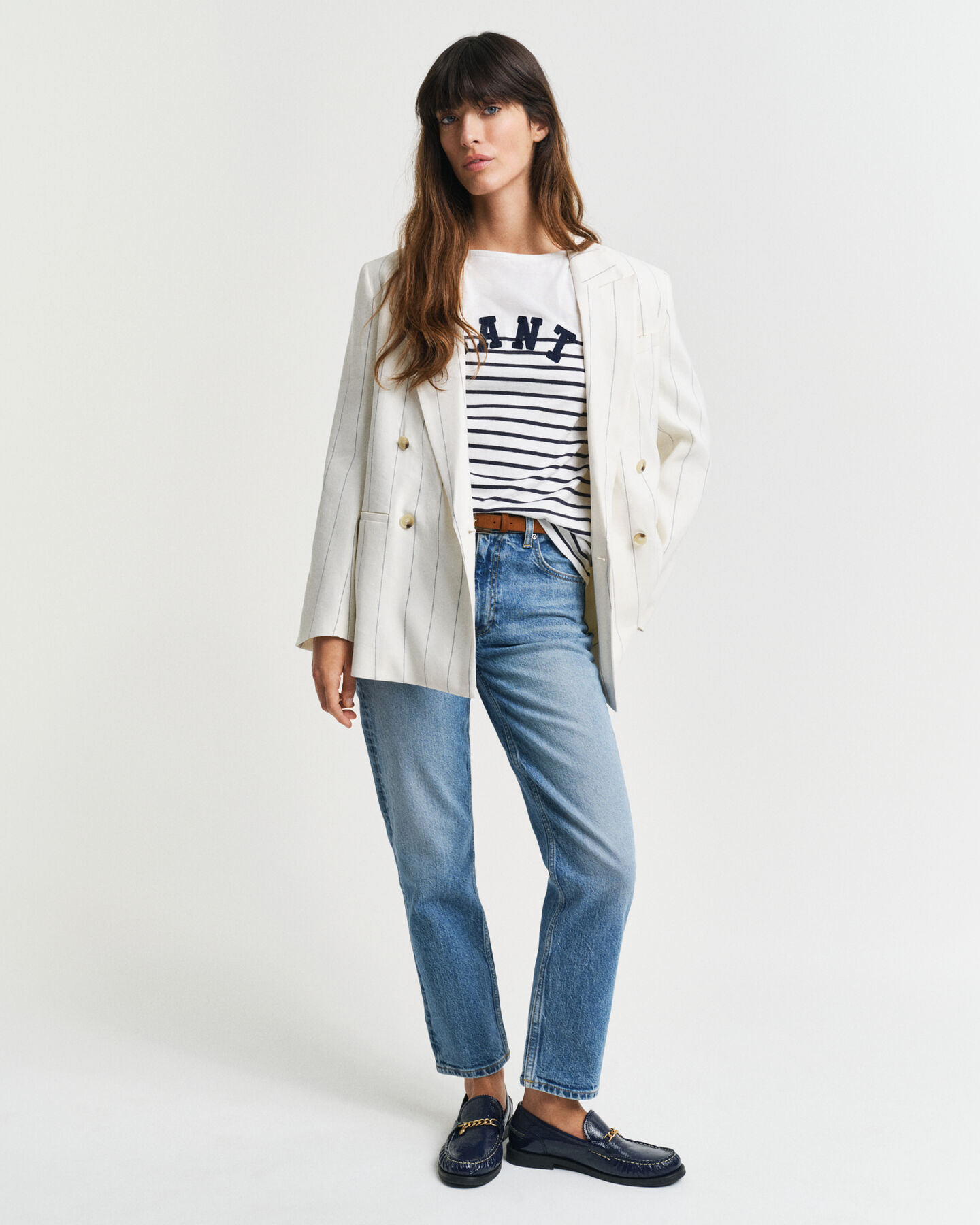 Breton Striped T-Shirt mit U-Boot-Ausschnitt