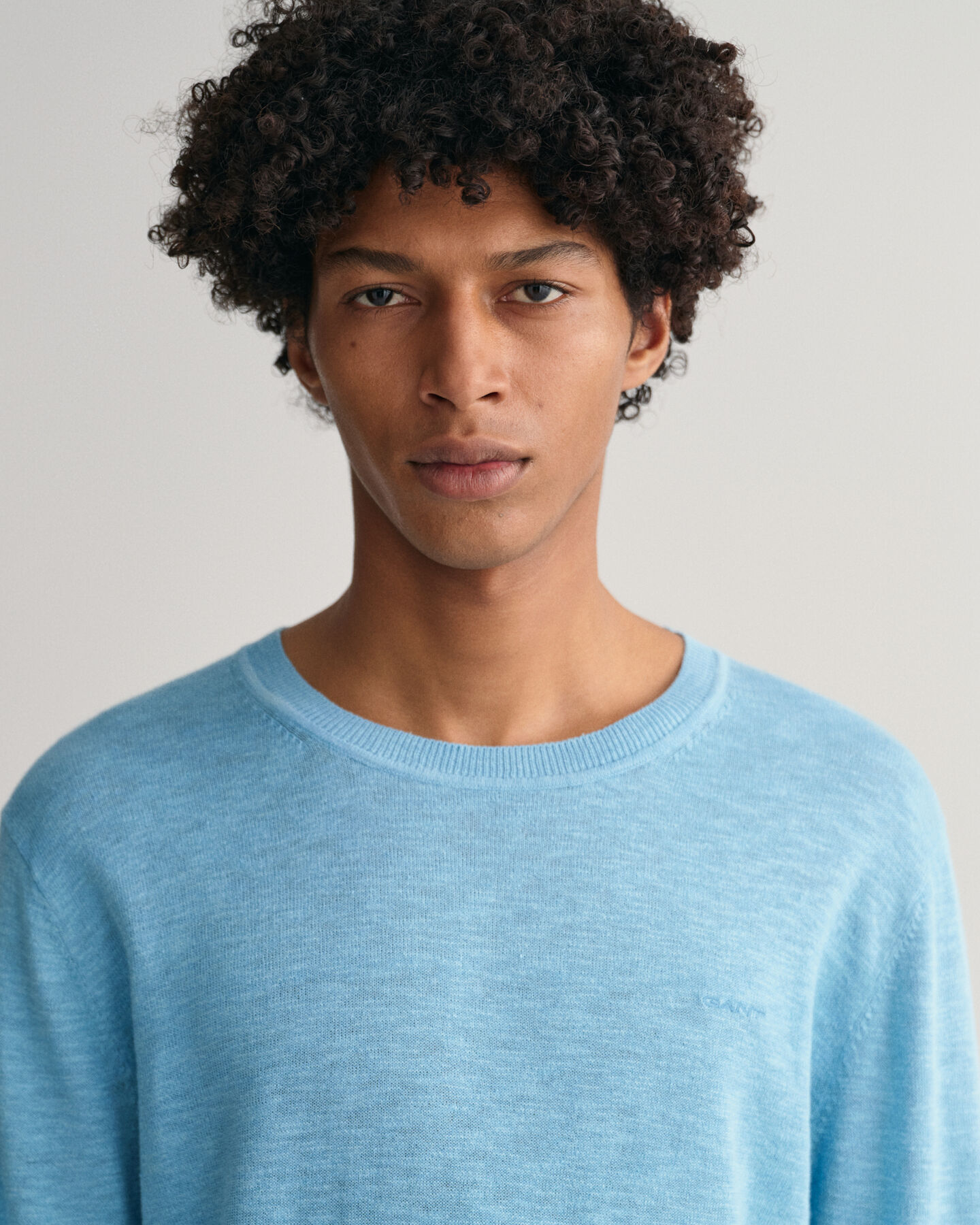 Baumwoll Leinen Rundhalspullover