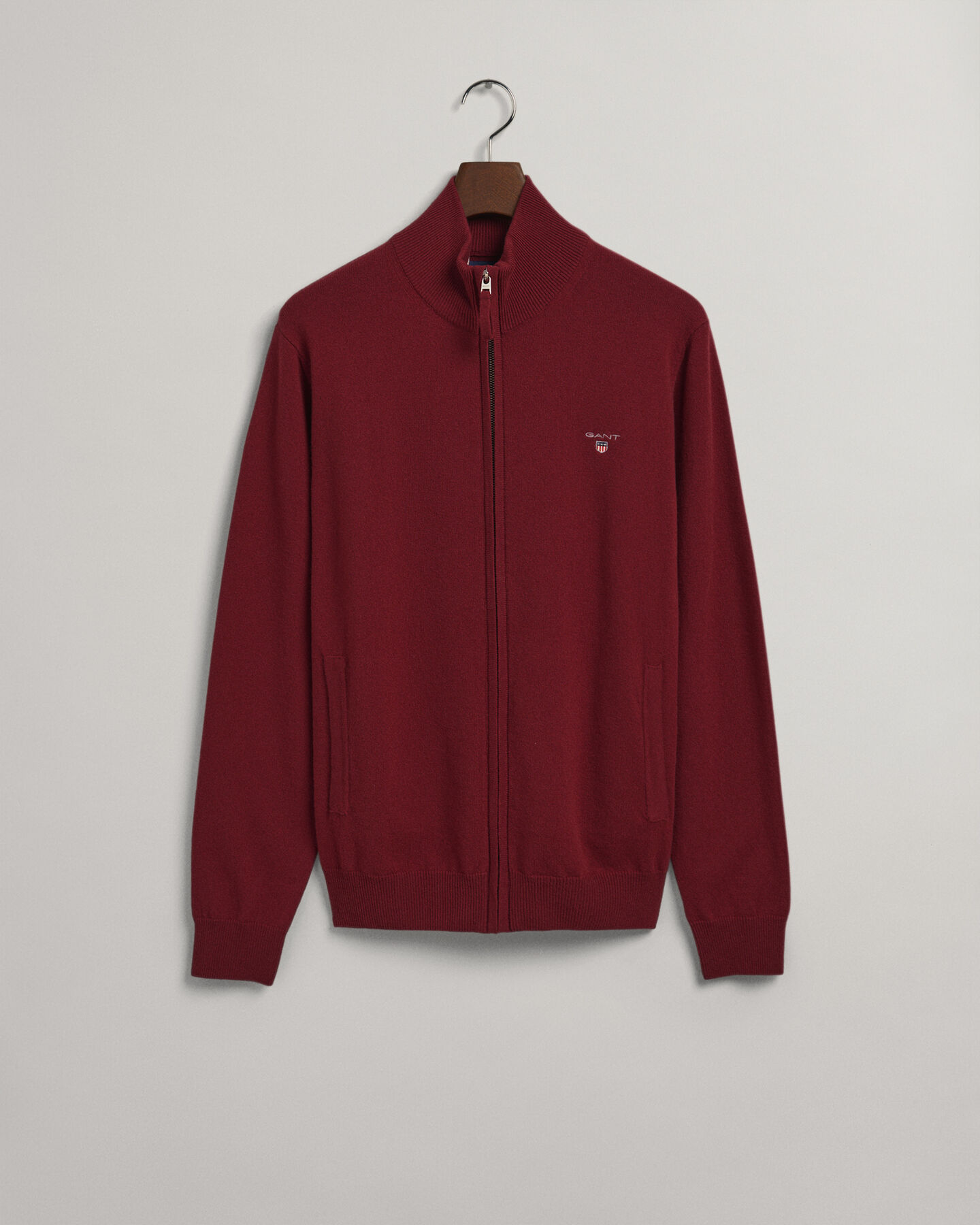 Strickjacke aus Super Fine Lambswool mit Rei&szlig;verschluss