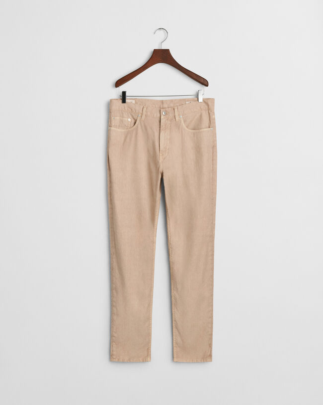 Slim Fit Jeans aus Baumwolle und Leinen