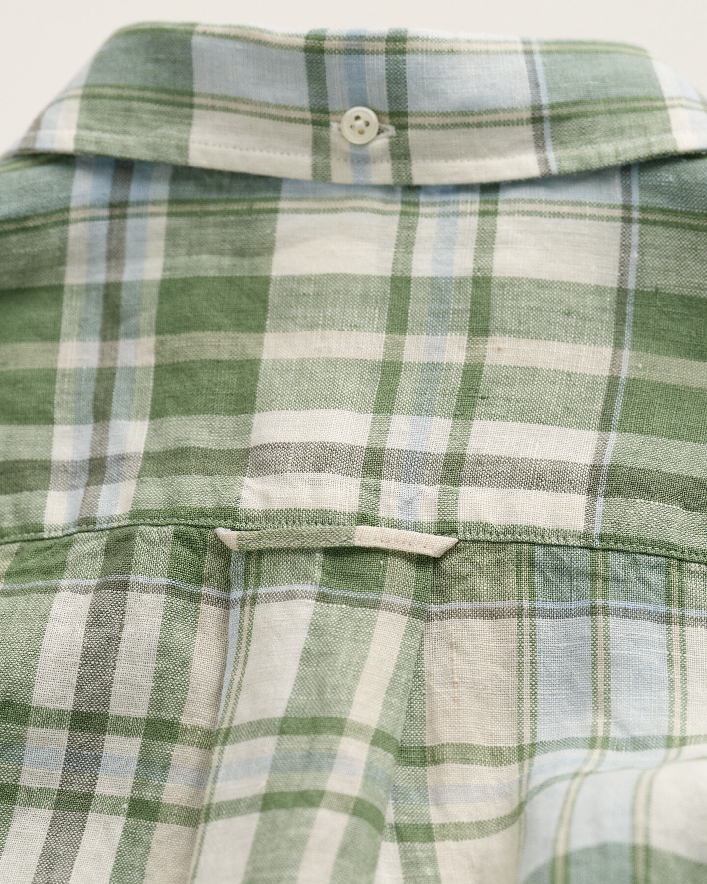 Regular Fit Madras Kurzarmhemd aus Leinen