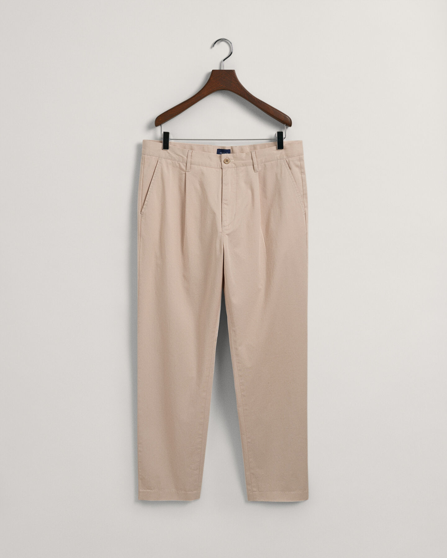 Slim Fit Twill-Chinohose mit Falten