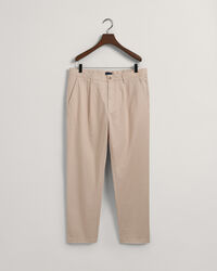 Slim Fit Twill-Chinohose mit Falten