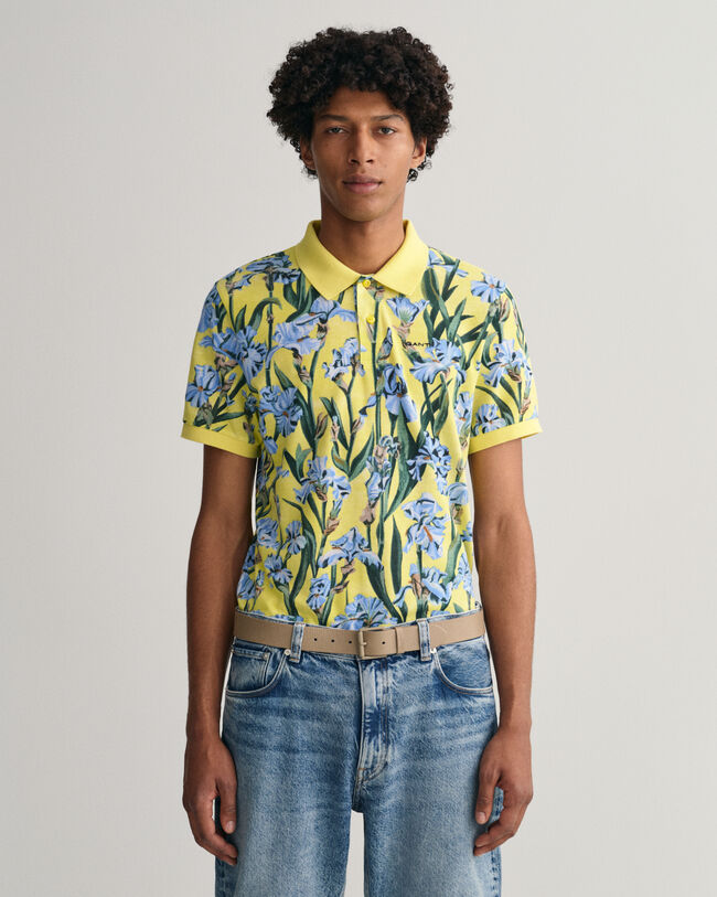 Iris Piqu&eacute; Poloshirt mit Print