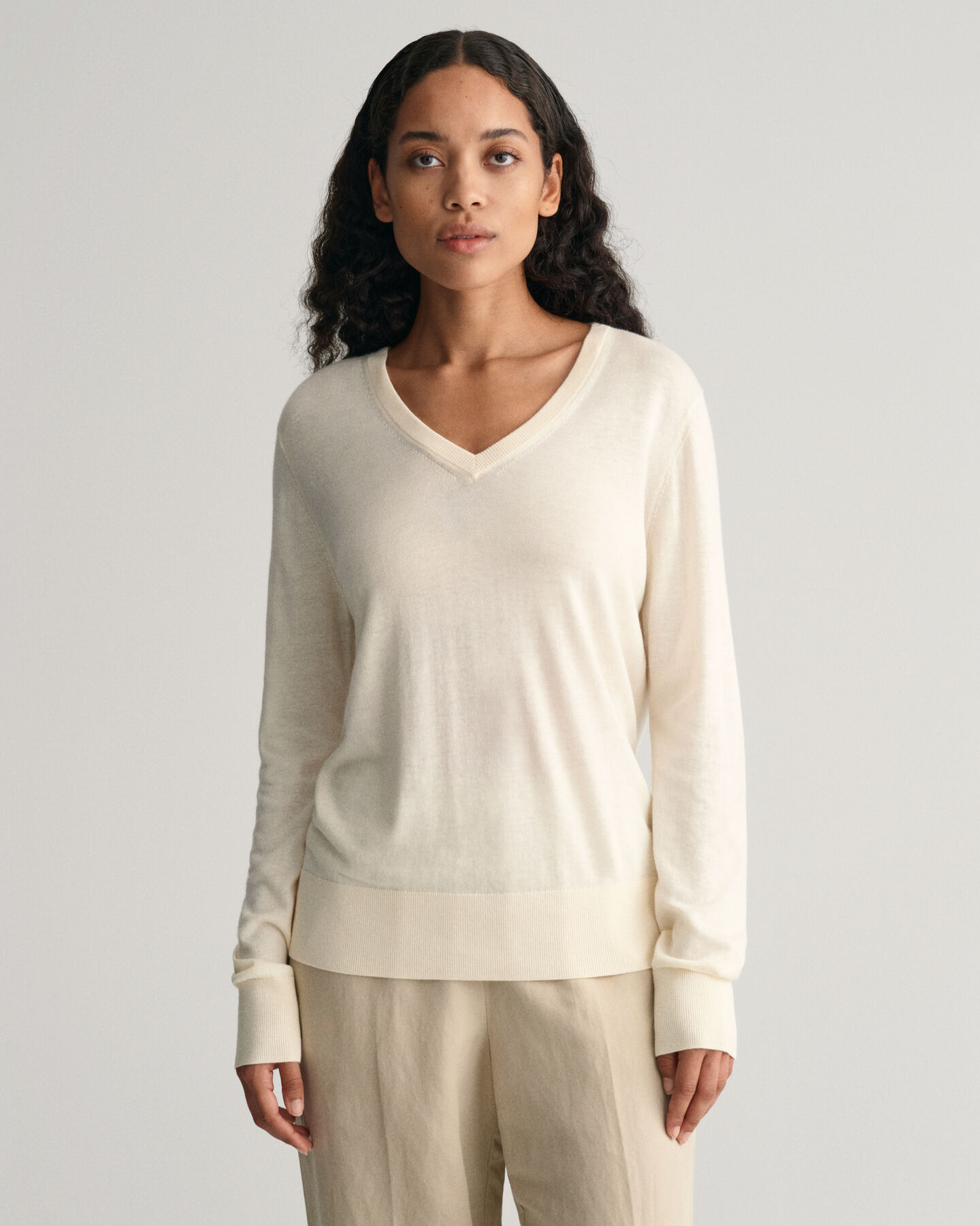 Feinstrick V-Neck Pullover