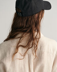 Kurzarm Hemdblusenkleid aus Leinen