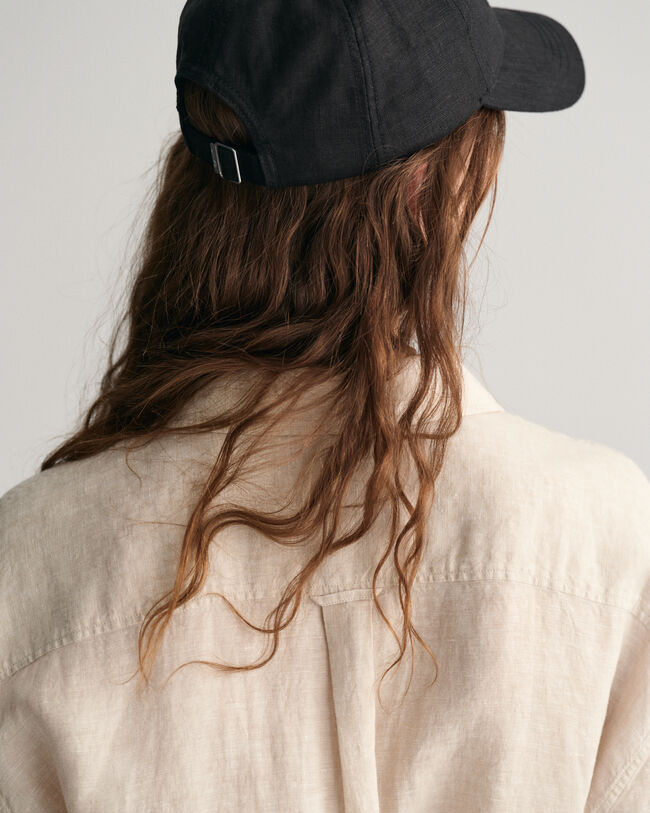 Kurzarm Hemdblusenkleid aus Leinen