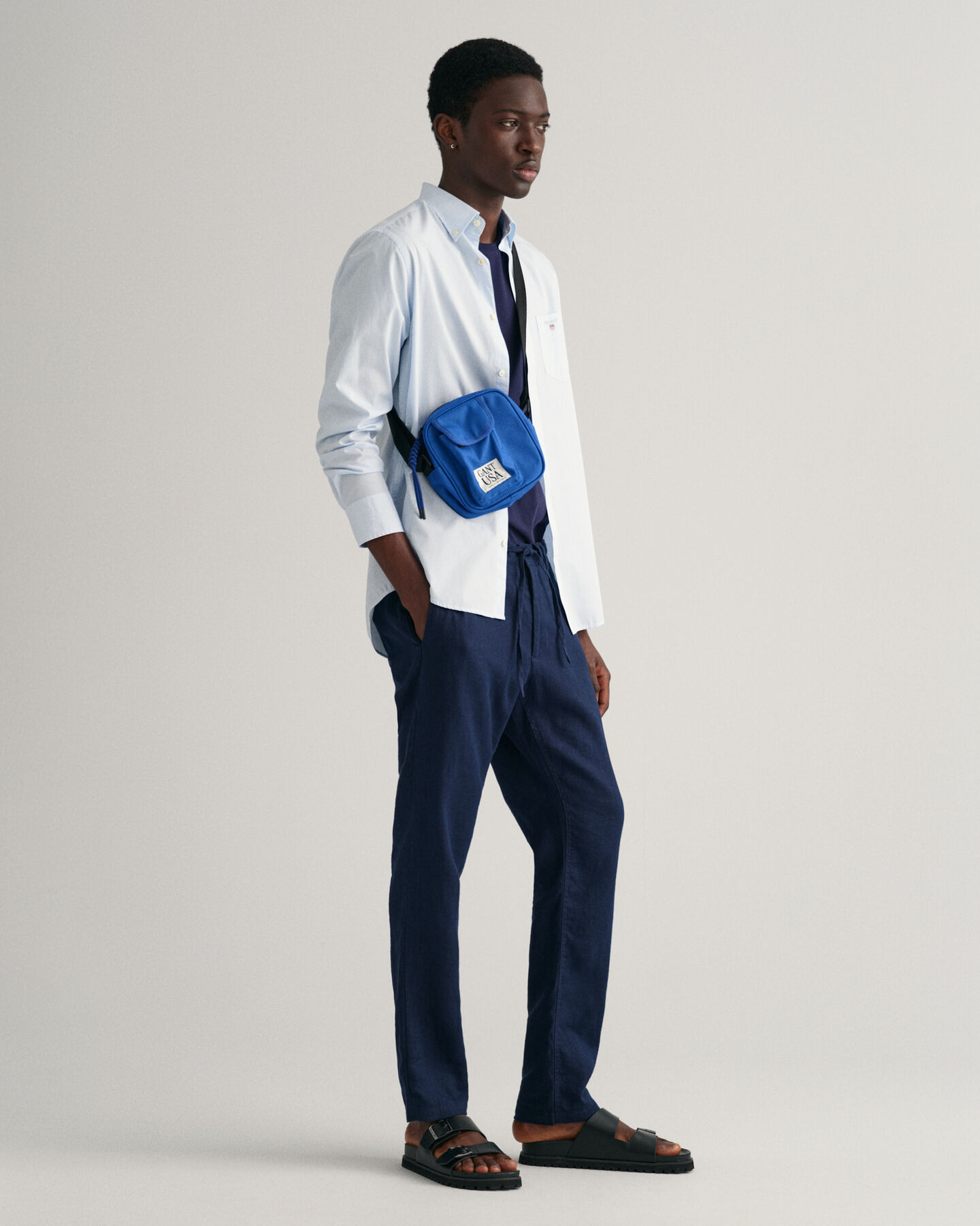 Relaxed Fit Leinen Kordelzughose