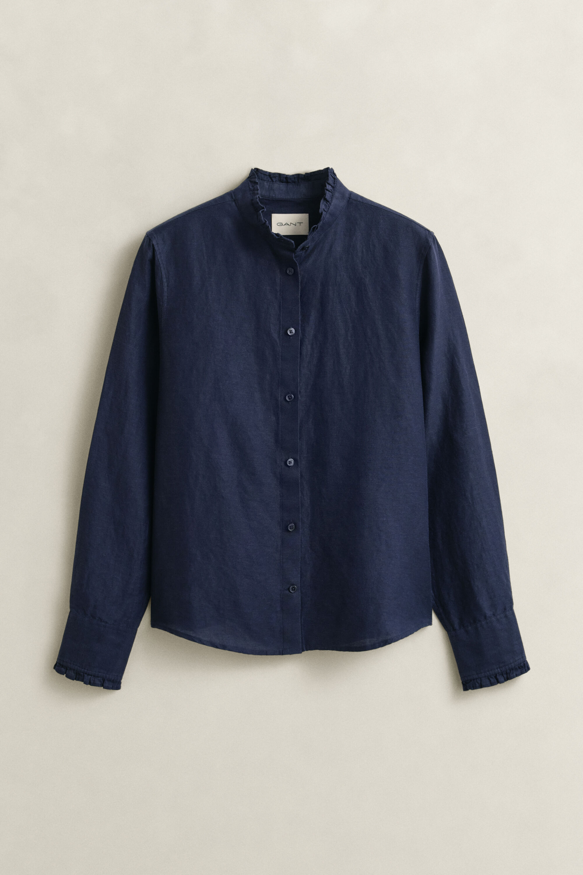 Rüschenbluse aus Leinenmix